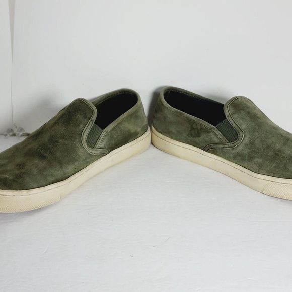 TORY BURCH Women's Jesse Size 10 M Green Suede Slip-On Flat Sneaker - Picture 6 of 12
